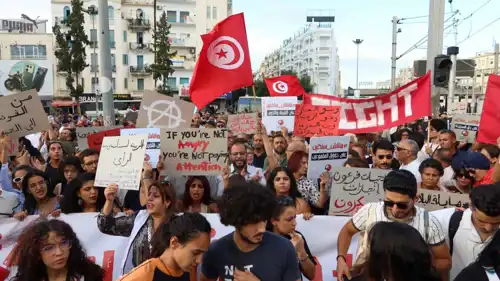 مسيرة سابقة للمعارضة في تونس