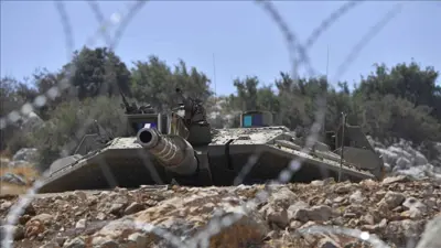 دبابة إسرائيلية قرب الحدود اللبنانية