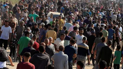 مشهد من فوضى المساعدات في غزة