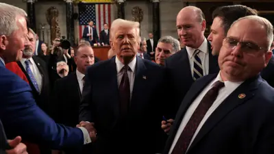 ترامب بعد خطابه في الكونغرس