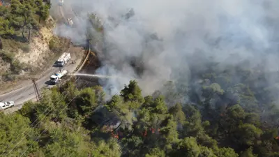 رجال إطفاء يحاولون السيطرة على الحرائق