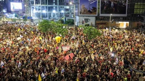 من تظاهرة سابقة في تل أبيب