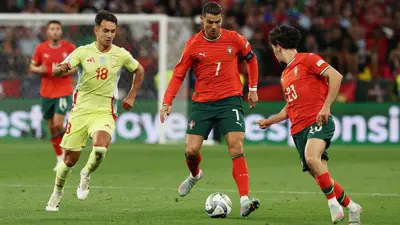 رونالدو في مباراة إسبانيا والبرتغال
