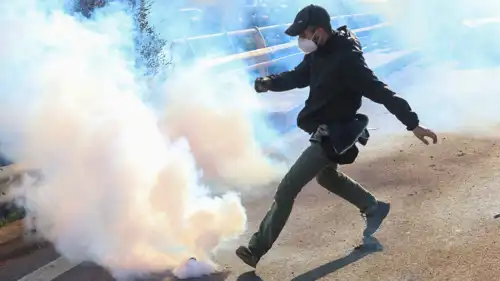 مشهد من الاحتجاجات في جزيرة كريت