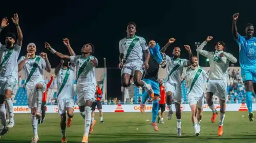 احتفال لاعبي الأهلي السعودي