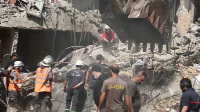 آثار القصف الإسرائيلي على الضاحية الجنوبية لبيروت