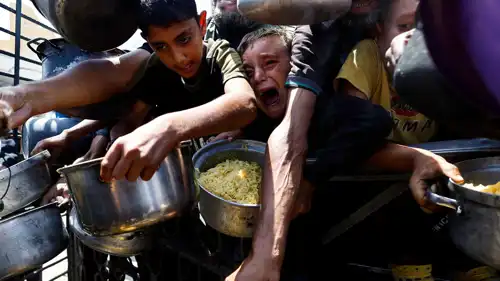 مشهد من المجاعة في غزة