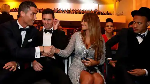 رونالدو وميسي في حفل سابق لجائزة الكرة الذهبية