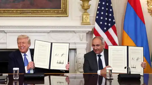 الرئيس الأمريكي دونالد ترامب ورئيس الوزراء الأرميني نيكول باشينيان