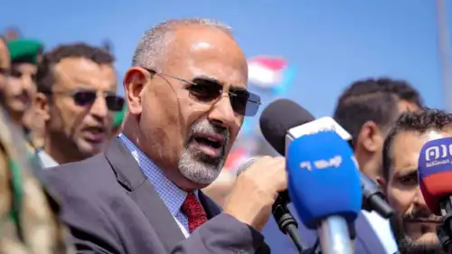 عيدروس الزبيدي خلال فعالية في الضالع