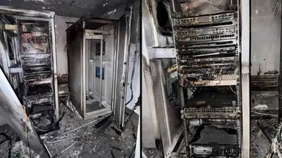 المنشأة الإسرائيلية بعد حرقها