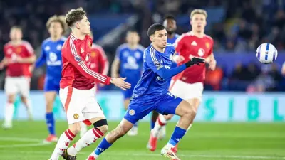 بلال الخنوس في مباراة ليستر سيتي ومانشستر يونايتد