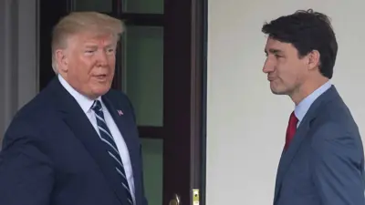 دونالد ترامب خلال لقاء سابق مع جاستن ترودو