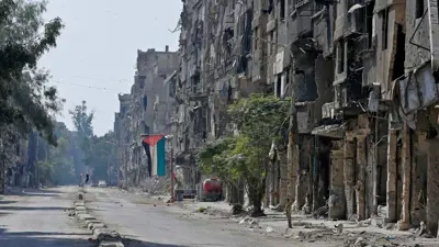 مخيم اليرموك بدمشق كما يبدو بعد تدميره