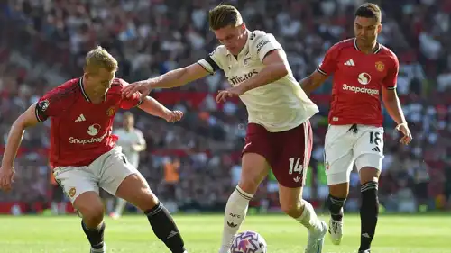 فيكتور غيوكريس في مباراة آرسنال ومانشستر يونايتد