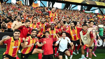 لاعبو الترجي بعد مباراة غالاكسي لوس أنجلوس في كأس العالم للأندية 