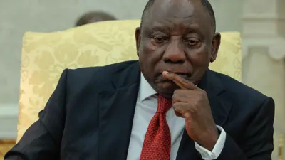 رئيس جنوب أفريقيا خلال تواجده في البيت الأبيض