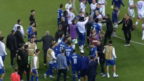 مشاجرة لاعبو إسرائيل وإيطاليا