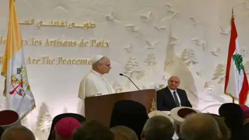 خلال كلمة البابا لاوون الرابع عشر في بيروت