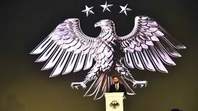 الشرع خلال إطلاق الهوية البصرية الجديدة لسوريا