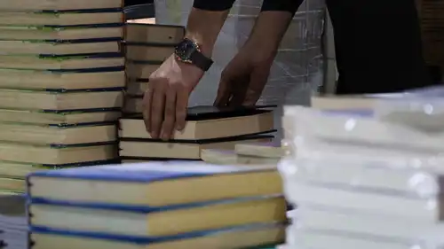 من تجهيزات معرض دمشق الدولي للكتاب