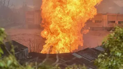 انفجار أنبوب غاز يتسبب بحريق ضخم في كوالالمبور 