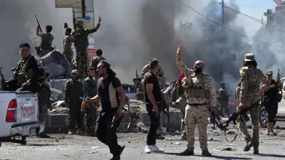 قوات الأمن العام بعد دخولها مدينة السويداء السورية