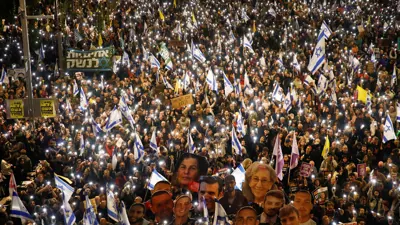 من الاحتجاجات في تل أبيب