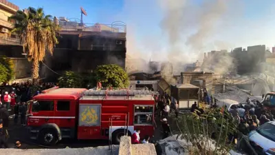 من موقع الغارة في سوريا