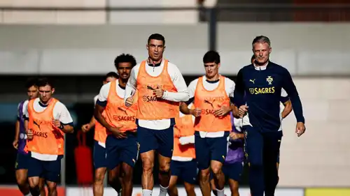 كريستيانو رونالدو في تدريبات منتخب البرتغال