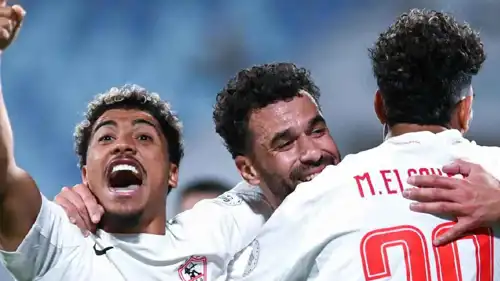 احتفال لاعبي الزمالك