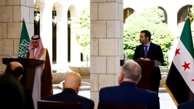 وزير الخارجية السعودية مع نظيره السوري في المؤتمر بدمشق