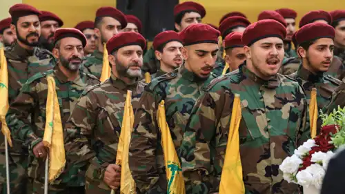 من جنازة المسؤول العسكري الأعلى في حزب الله، هيثم علي الطبطبائي