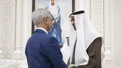 رئيس الإمارات خلال لقائه وزير الشؤون الخارجية للهند