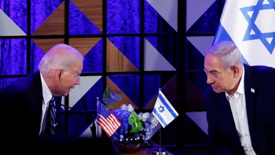 رئيس الوزراء الإسرائيلي بنيامين نتنياهو والرئيس الأمريكي جو بايدن 