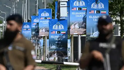 نقطة تفتيش خلال جولة المفاوضات السابقة في إسلام آباد