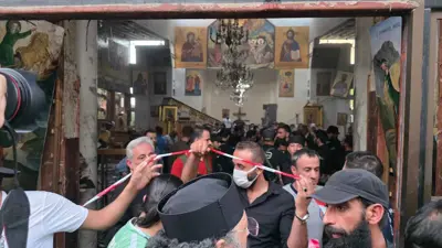 كنيسة مار إلياس بعد الهجوم الإرهابي