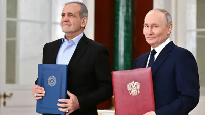 مسعود بزشكيان وفلاديمير بوتين