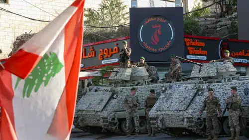 جنود من الجيش اللبناني في النبطية جنوب لبنان