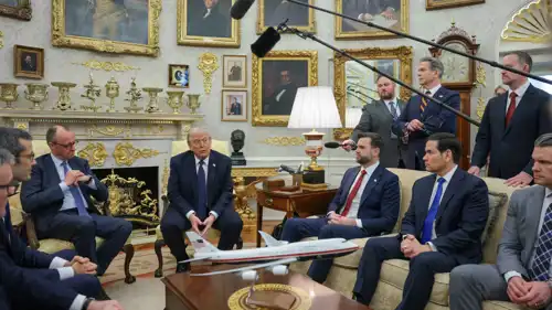 مؤتمر صحفي مشترك للرئيس الأمريكي والمستشار الألماني في البيت الأبيض