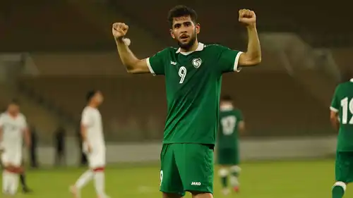احتفال منتخب سوريا في مباراة أفغانستان