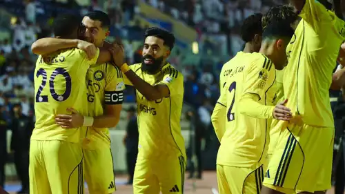 فرحة نجوم النصر في مواجهة نيوم