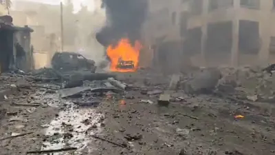 موقع إحدى الغارات في حلب