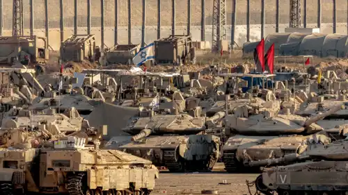 رتل عسكري إسرائيلي قرب غزة