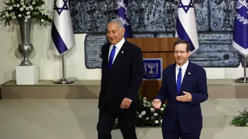 الرئيس الإسرائيلي إسحاق هرتسوغ ورئيس الوزراء بنيامين نتنياهو 