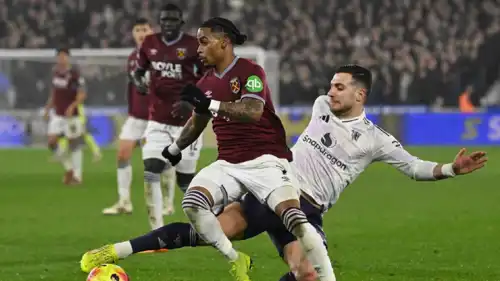 مباراة وست هام ومانشستر يونايتد في الدوري الإنجليزي