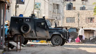 مركبة عسكرية إسرائيلية في جنين بالضفة الغربية المحتلة