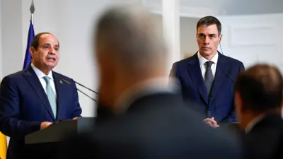 السيسي متحدثاً في المؤتمر الصحفي