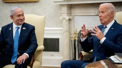 بايدن ونتنياهو خلال اللقاء الأخير في البيت الأبيض