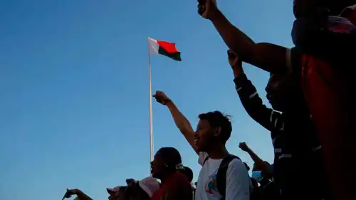 متظاهرون في أنتاناناريفو، مدغشقر